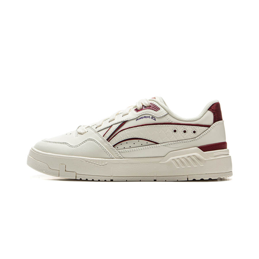 Li-Ning Li Ning Common 80s Slip Resistant Abrasion Resistant Low top Skateboard Shoes Women's White Red