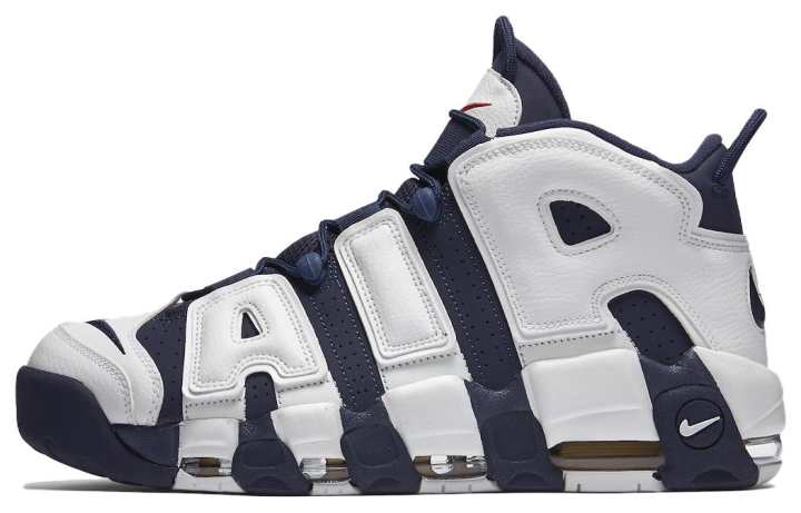 Nike Nike Air More Uptempo Basketball Shoes Men's Mid Top White Blue