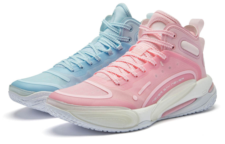 QIAODAN Poisonous Fangs REV Mismatched Q KUNGFU PRO Cushioning, Wear Resistant High top Basketball Shoes Men's Pink