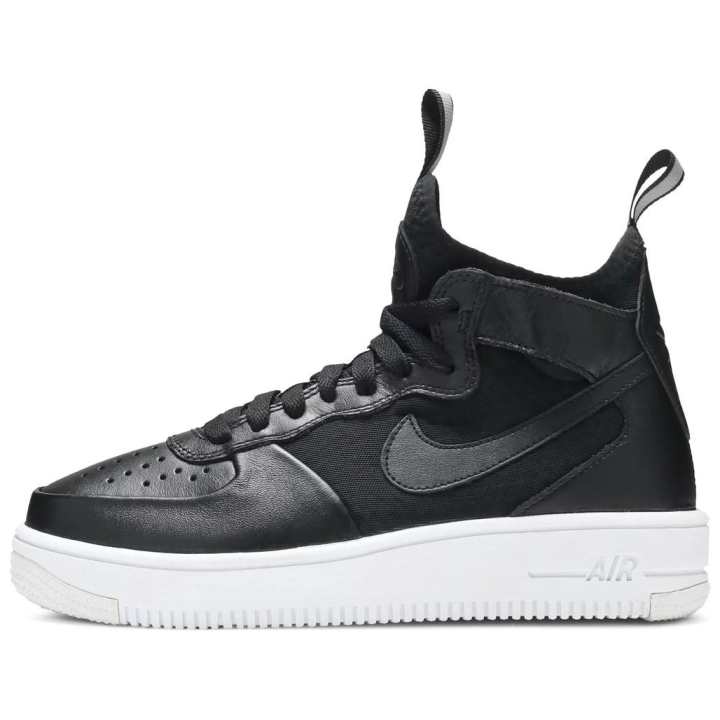 Nike Nike Air Force 1 Slip Resistant Abrasion Resistant Mid top Skateboard Shoes Unisex Black White