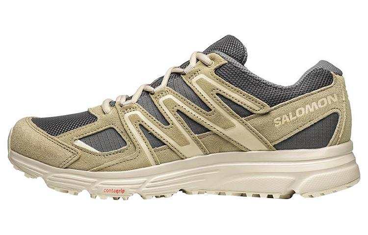 SALOMON X Mission 4 Suede Fashion Slip Resistant Abrasion Resistant Low top Outdoor Shoes Unisex Brown Gray
