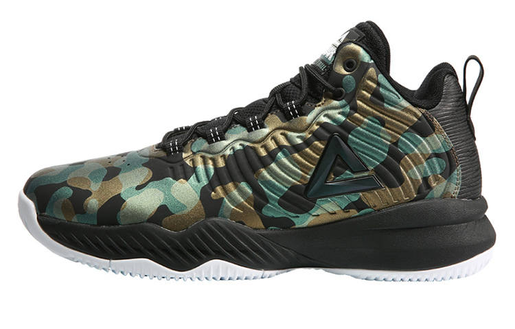 PEAK Abrasion Resistant Mid top Performance Basketball Shoes Men's Green