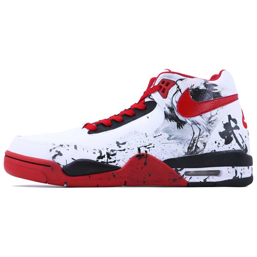 Nike Nike Flight Legacy Budo SDS Slip Resistant Mid top Vintage Basketball Shoes Unisex White Black Red