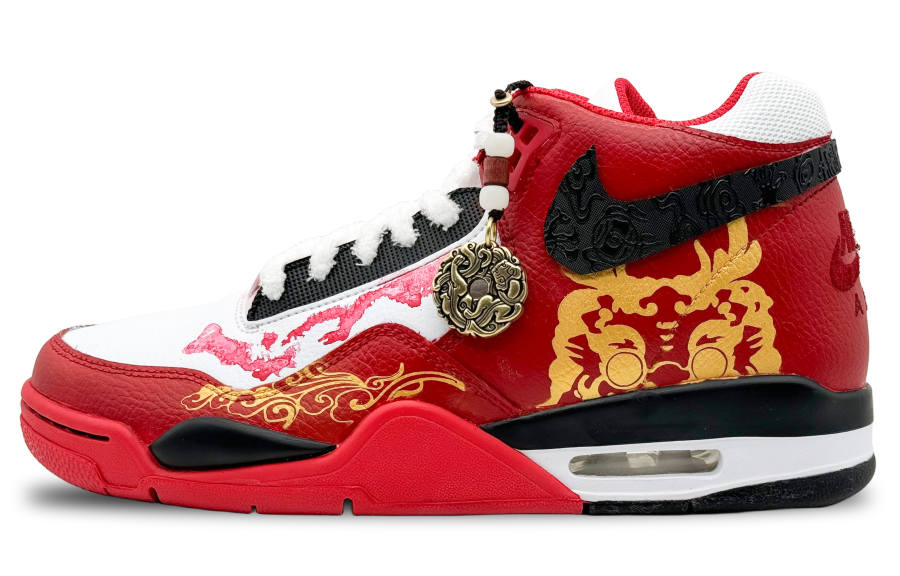Nike Nike Flight Legacy Slip Resistant And Breathable High top Vintage Basketball Shoes Unisex China Red
