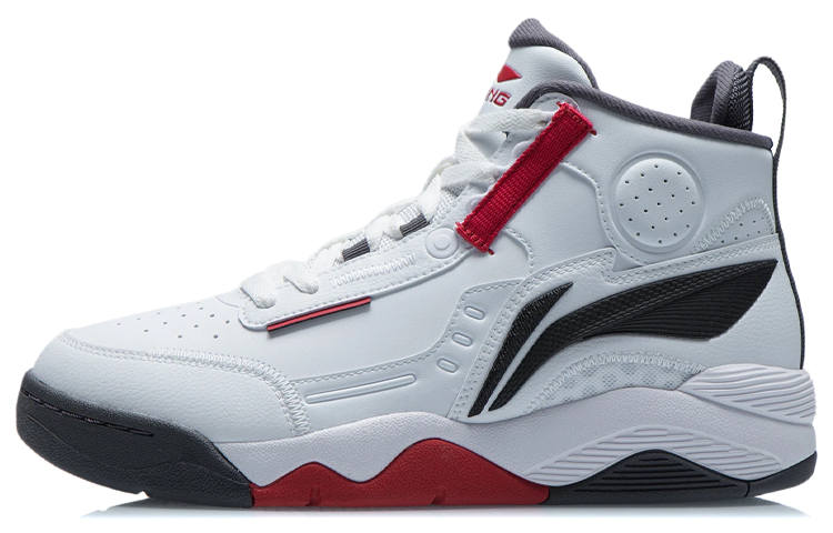 Li-Ning Li Ning Basketball Shoes Men's High Top White/Black/Red