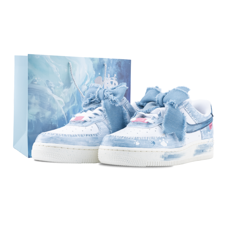 Nike Nike Air Force 1 Aurora Slip Resistant Low top Skateboard Shoes Women's Sky Blue