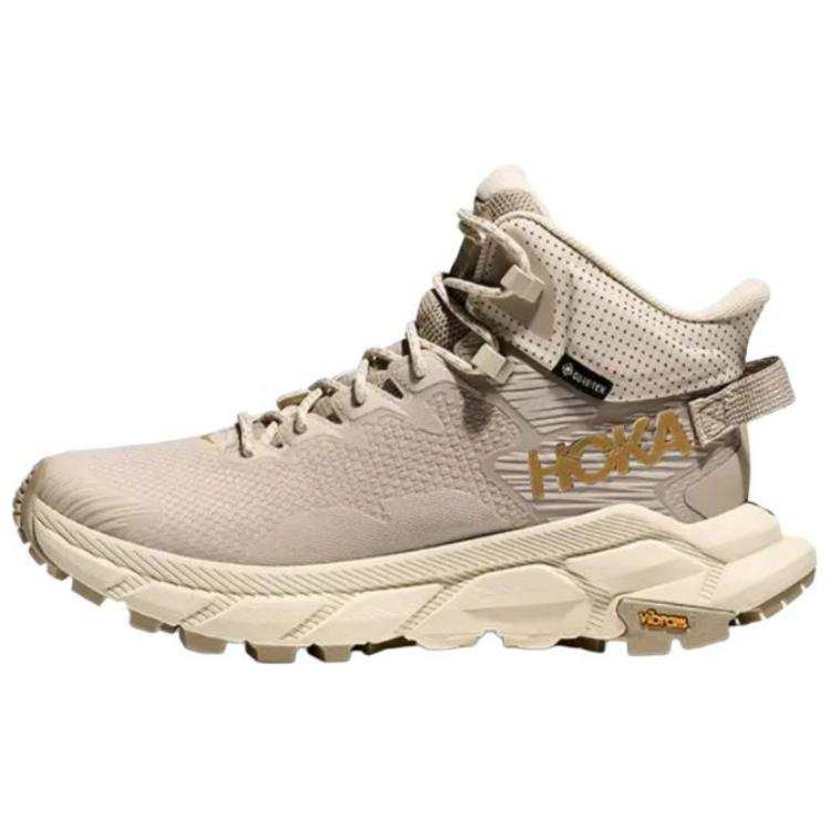 HOKA ONE ONE Trail Code GTX Comfortable Slip Resistant Abrasion Resistant Mid top Hiking Shoes Women's Gray Beige
