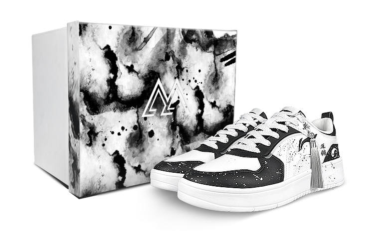 Li-Ning Li Ning Wheat Age Low top Skateboard Shoes Men's White Black