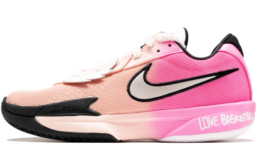Nike Nike Air Zoom G.T. Cut Academy Cushioning Abrasion Resistant Breathable Low top Basketball Shoes Unisex Pink White