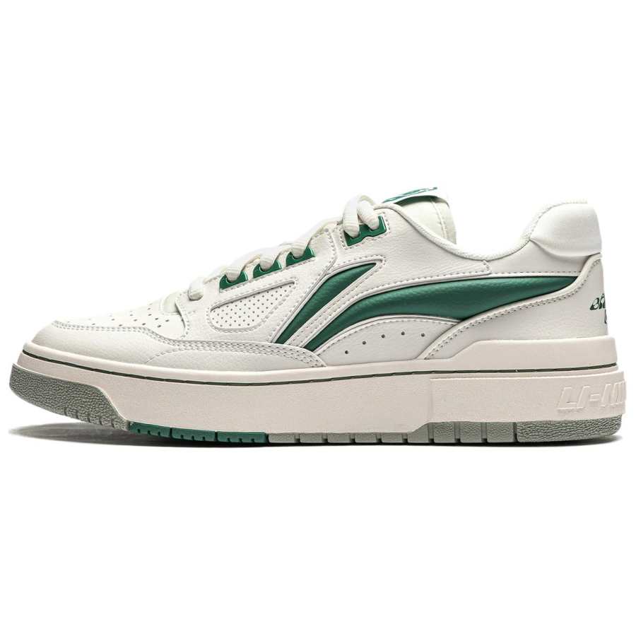 Li-Ning Li Ning Rising Stars Cushioning Slip Resistant Abrasion Resistant Rebound Low top Basketball Shoes Men's Beige Green