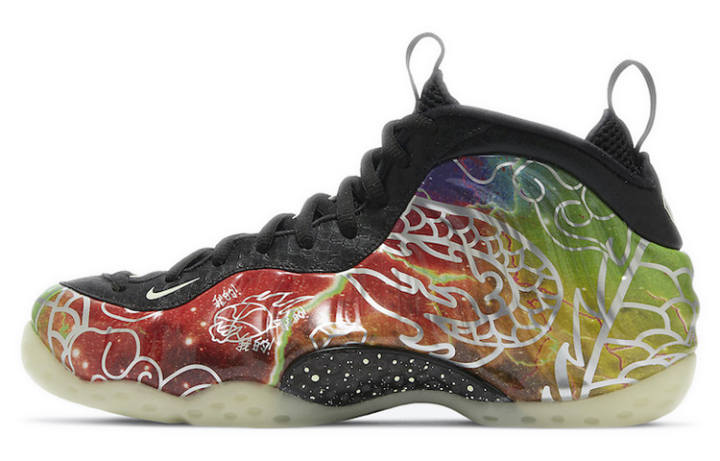 Nike Nike Foamposite One Beijing Cushioning Slip Resistant Abrasion Resistant Mid top Basketball Shoes Unisex