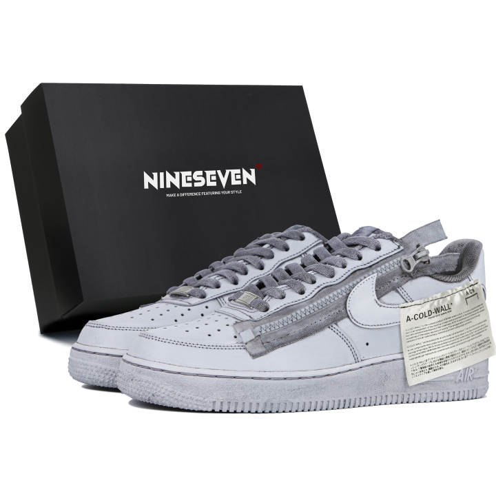 Nike Nike Air Force 1 Cold Wall Slip Resistant, Abrasion Resistant, Lightweight Low top Skateboard Shoes GS Gray