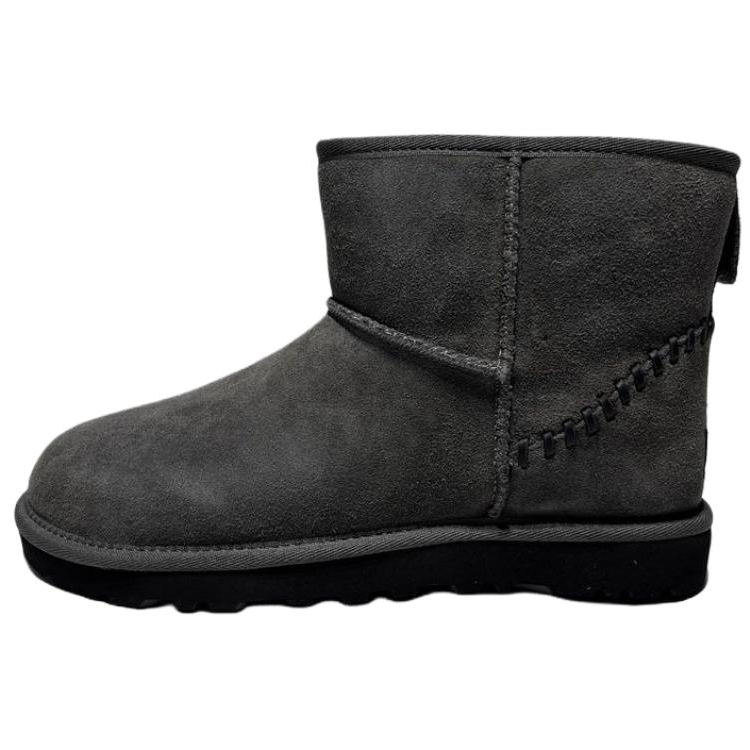UGG UGG CLASSIC MINI Cow Split Leather Thermal Snow Boots Men's Charcoal Gray