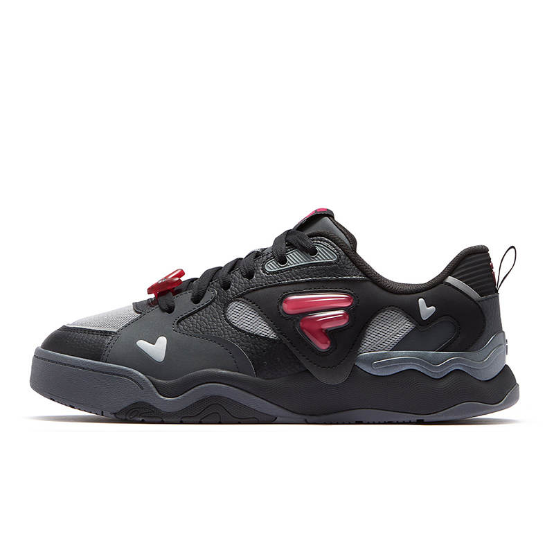 FILA FUSION Kick 2.0 Coverage Abrasion Resistant Low top Skateboard Shoes Men's Black Gray