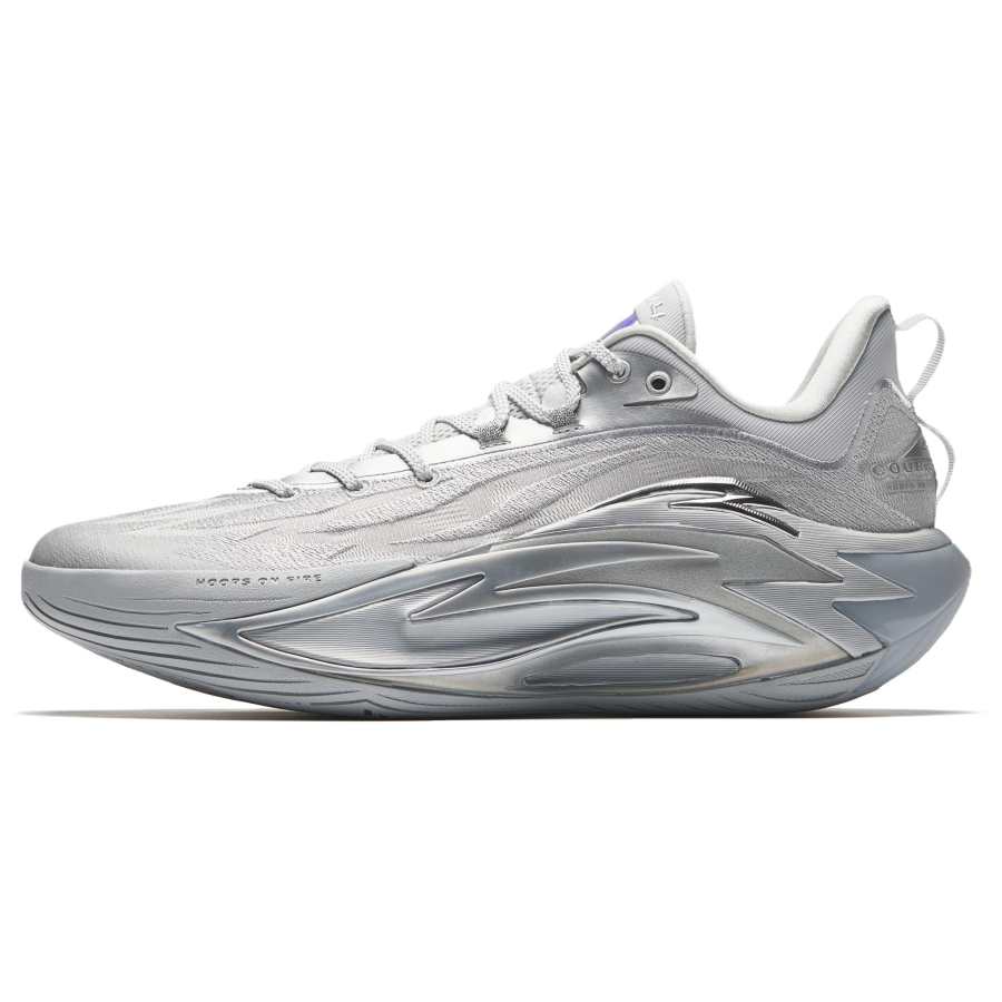 Anta Shock Wave 7 Low top Midfoot Carbon Plate Basketball Shoes Men's Silver