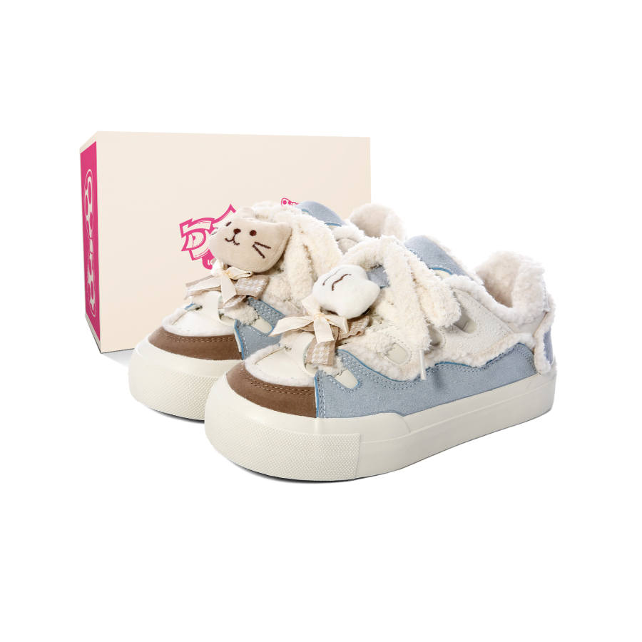 KEAIDENI Box, Niche Vintage Versatile Comfortable Campus Korean Style Street Fashion Trend Casual Shoes Fleece Lined