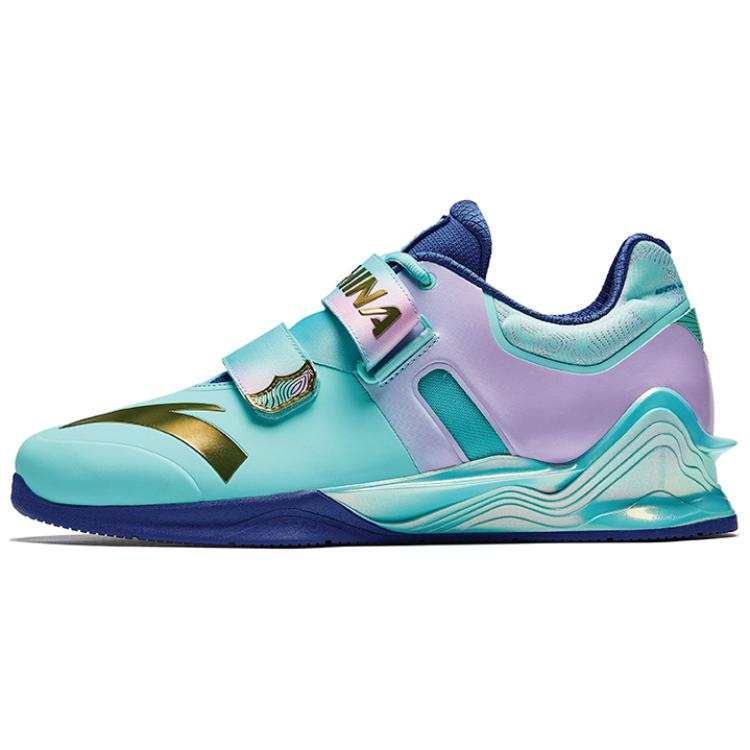 Anta Low top Weightlifting Shoes Men's Blue Pink Gold