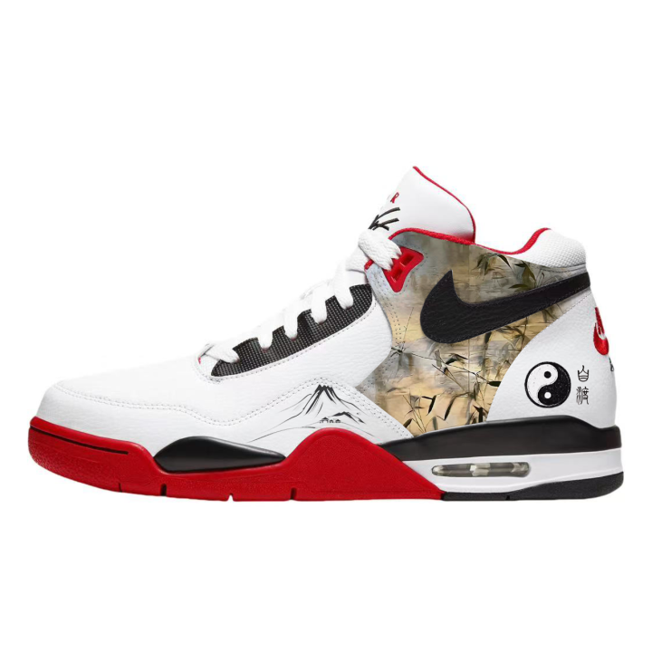 Nike Nike Flight Legacy Self Bailing Canoes Mid top Vintage Basketball Shoes Men's Red White