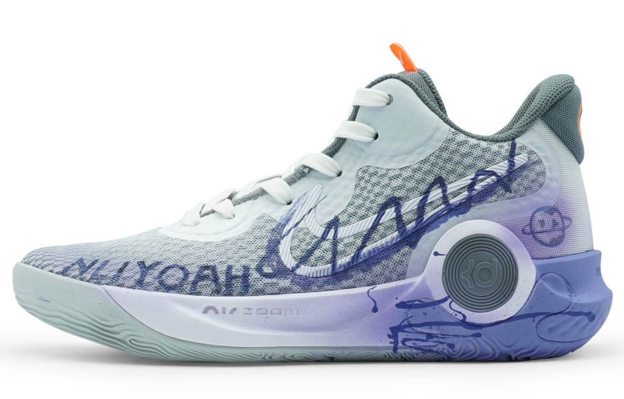 Nike Nike KD Trey 5 IX Cushioning Slip Resistant Abrasion Resistant Mid top Basketball Shoes Unisex Purple Gray