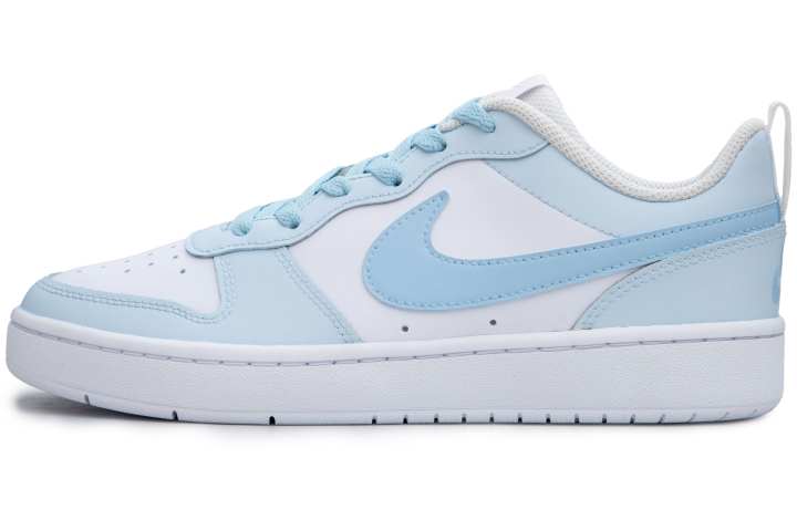 Nike Nike Court Borough Raspberry Milkshake Slip Resistant Abrasion Resistant Low top Skateboard Shoes GS White Blue
