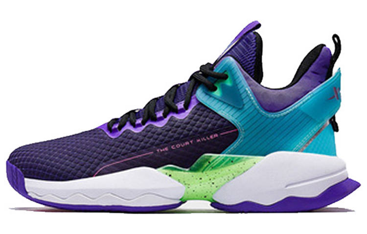 XTEP High top Basketball Shoes Men's Purple White Blue