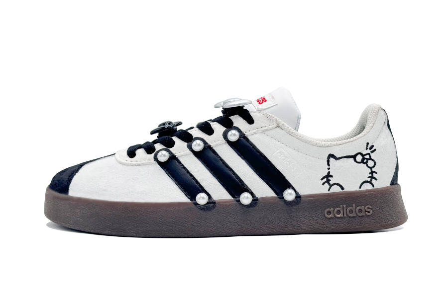Adidas Adidas VL COURT 2.0 Lifestyle Black White Meow Abrasion Resistant Abrasion Resistant Low top Skateboard Shoes
