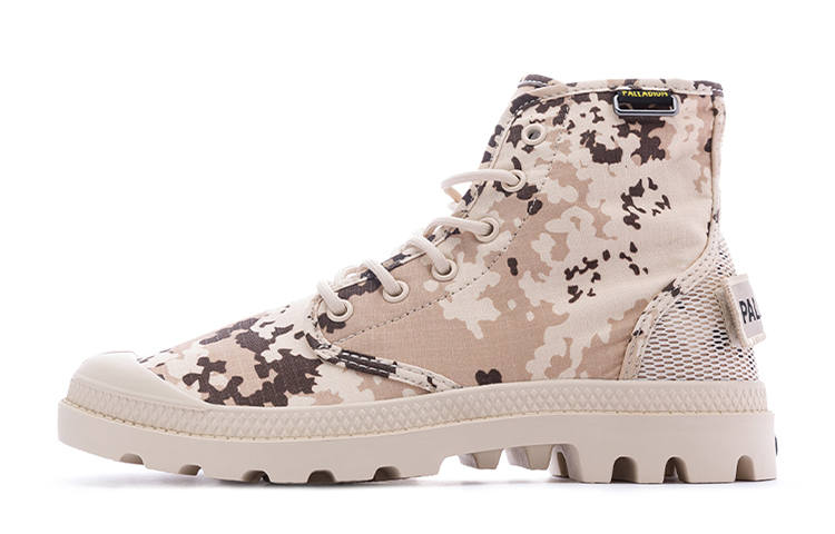 Palladium Pampa Hi OG Camo Abrasion Resistant High top Canvas Shoes Unisex Beige