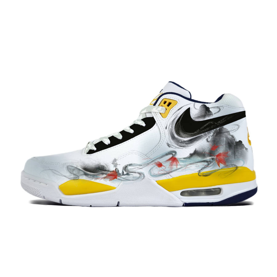 Nike Nike Flight Legacy Cloud Wave Fish Swim Abrasion Resistant Breathable Mid top Vintage Basketball Shoes Unisex