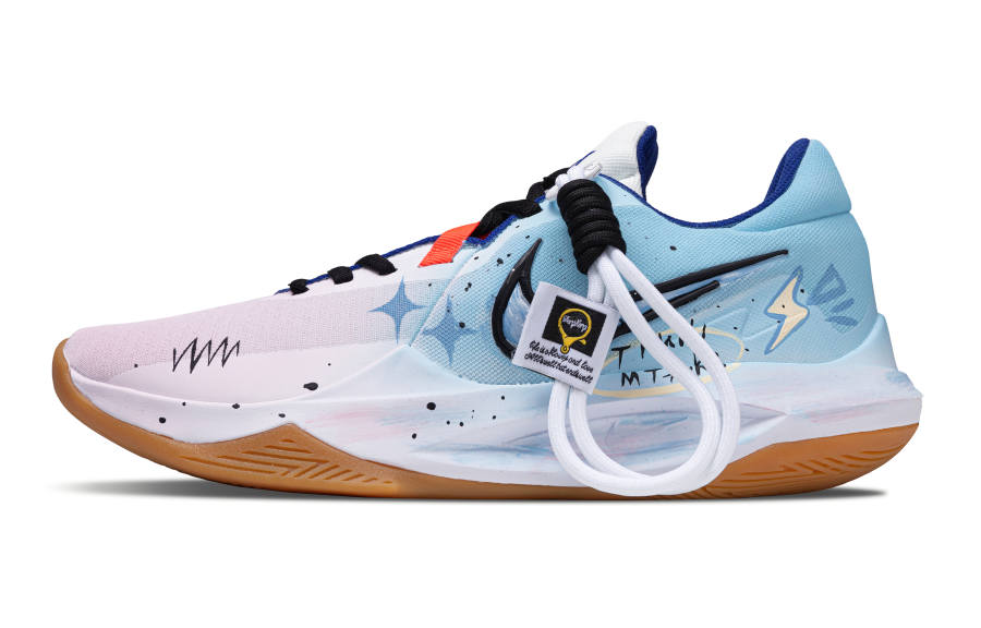 Nike Nike Precision 6 Colorful Shooting Stars Abrasion Resistant Low top Basketball Shoes Unisex Blue Pink