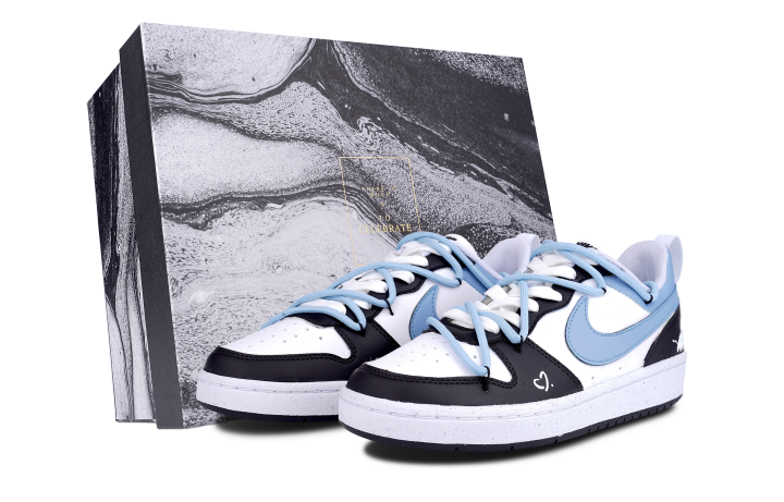 Nike Nike Court Borough Slip Resistant Slip Resistant Low top Skateboard Shoes GS Black Blue