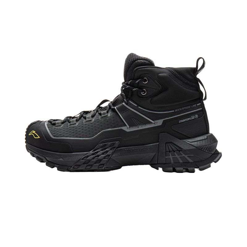 Li-Ning Li Ning Outdoor CF Tracing, Xingchuan Pro Coverage Reflective Rebound High top Hiking Shoes Unisex Night Black