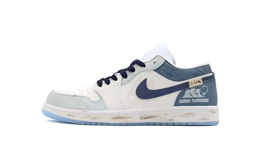 Jordan Jordan Air Jordan 1 Rainy Night Fishing Slip Resistant Abrasion Resistant Slip Resistant Abrasion Resistant Low top