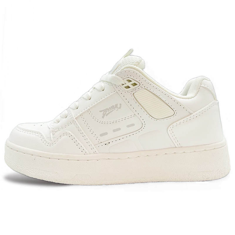 ITGI Fashion Trend Slip Resistant Abrasion Resistant Low top Skateboard Shoes Unisex White