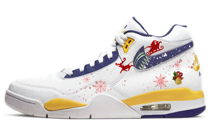 Nike Nike Flight Legacy Vintage Basketball Shoes Men's Mid Top White/Blue/Yellow