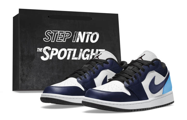 Jordan Jordan Air Jordan 1 Slip Resistant Abrasion Resistant Low top Skateboard Shoes Unisex White Blue Black