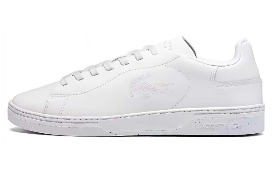 LACOSTE Cow Leather Low top Skateboard Shoes Men's Ecru