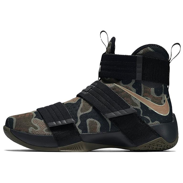 Nike Nike Zoom Soldier 10 Slip Resistant Abrasion Resistant High top Basketball Shoes Men's Black