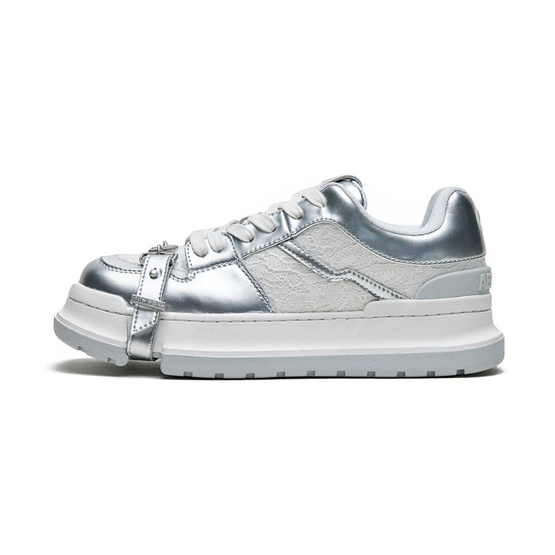 ABCICEY Slip Resistant Abrasion Resistant Low top Skateboard Shoes Unisex White