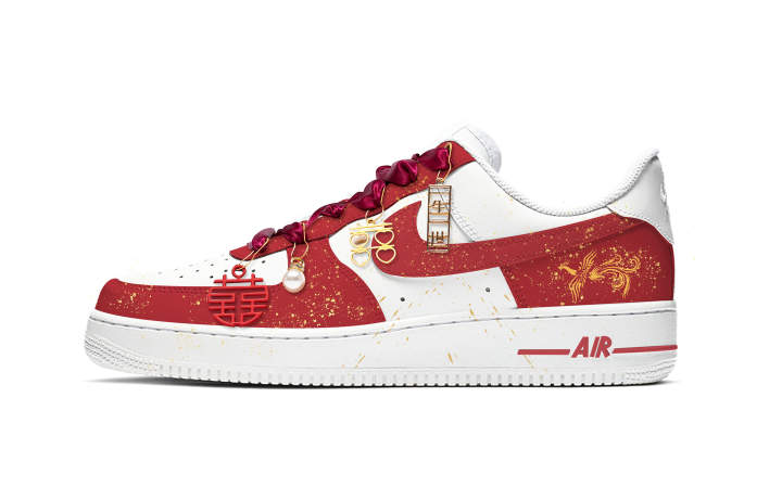 Nike Nike Air Force 1 Slip Resistant Low top Skateboard Shoes Men's Red