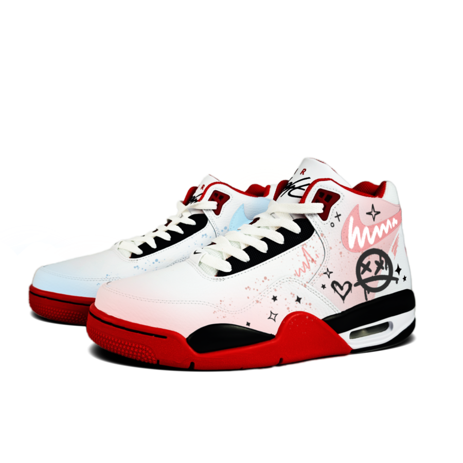 Nike Nike Flight Legacy Party Mismatched Abrasion Resistant Mid top Vintage Basketball Shoes Unisex