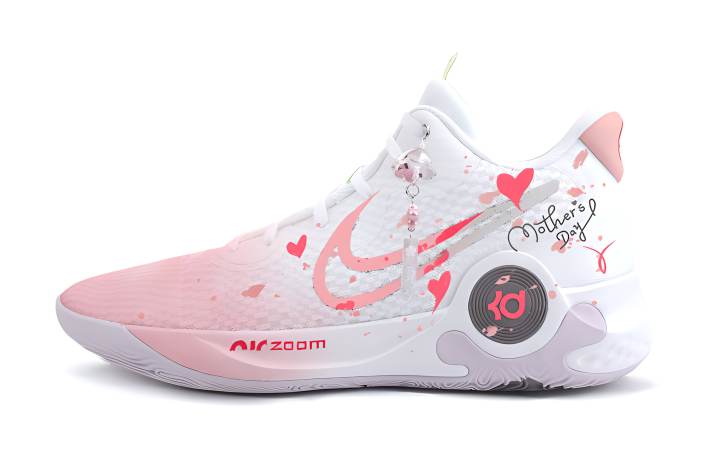 Nike Nike KD Trey 5 IX Love Your Momma Slip Resistant Slip Resistant Mid top Vintage Basketball Shoes Unisex Pink White