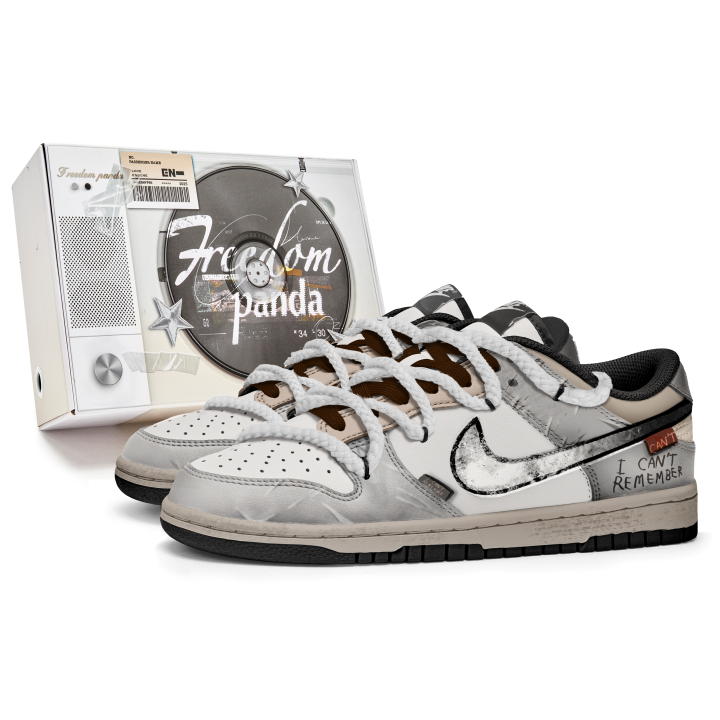 Nike Nike Dunk Slip Resistant Abrasion Resistant Low top Skateboard Shoes Unisex Gray White