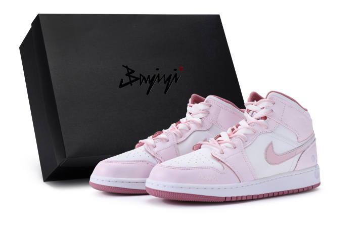 Jordan Jordan Air Jordan 1 811 Manufacturing, Peach Bubble, Special Shoe Box Slip Resistant Abrasion Resistant Mid top