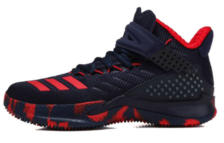 Adidas Adidas Ball 365 Cushioned Wear-Resistant Warm Breathable High-Top Vintage Basketball Shoes Men's Blue Red