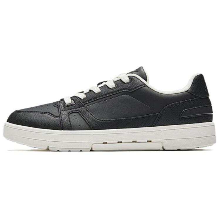 Anta Abrasion Resistant Breathable Low top Skateboard Shoes Men's Black White