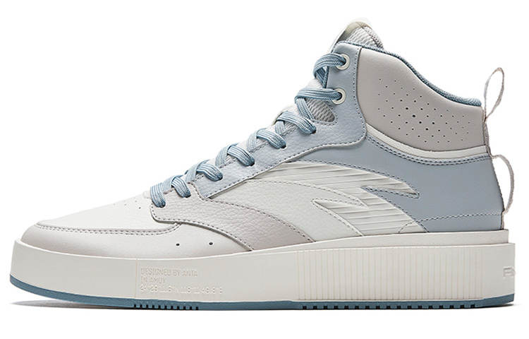 Anta Milk Cap 2 Slip Resistant Cushioning Lightweight Cushioning Lightweight High top Skateboard Shoes Men's White Blue