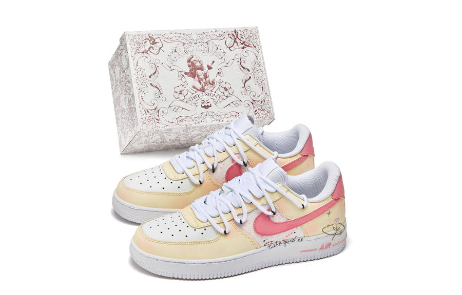 Nike Nike Air Force 1 Da Vinci Custom, Box, Love Strategy Slip Resistant Quick Dry Abrasion Resistant Balance