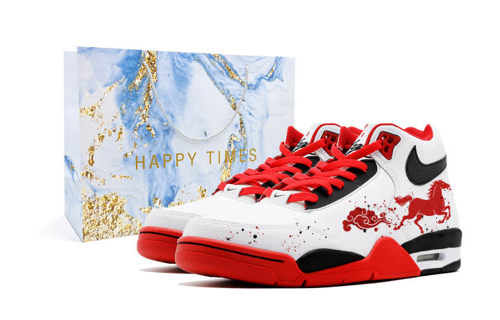 Nike Nike Flight Legacy Mid top Vintage Basketball Shoes Unisex Red White