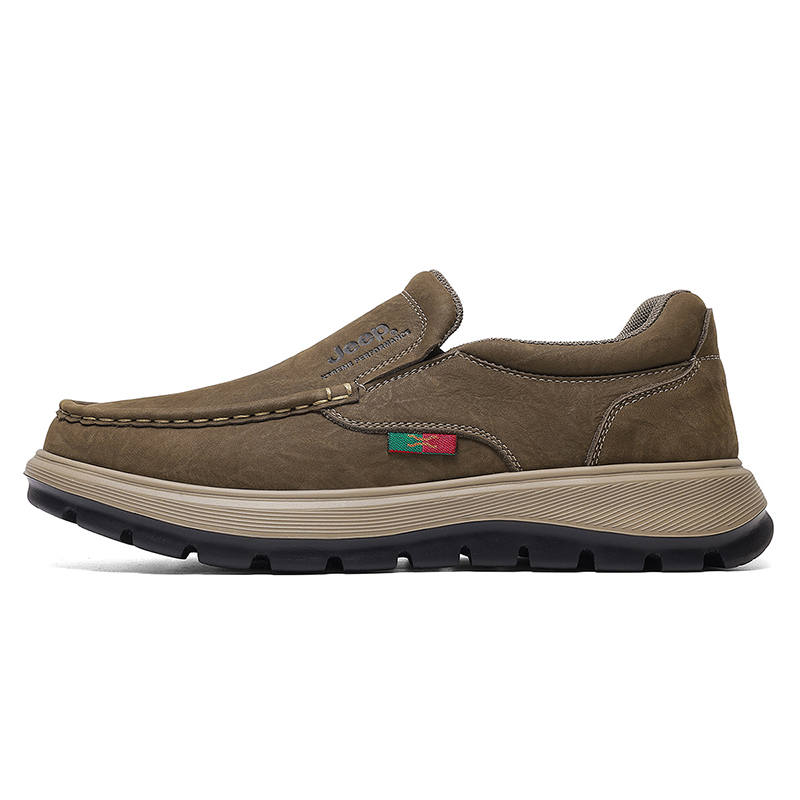 Jeep Top Grain Cow Leather Hiking Shoes Men's