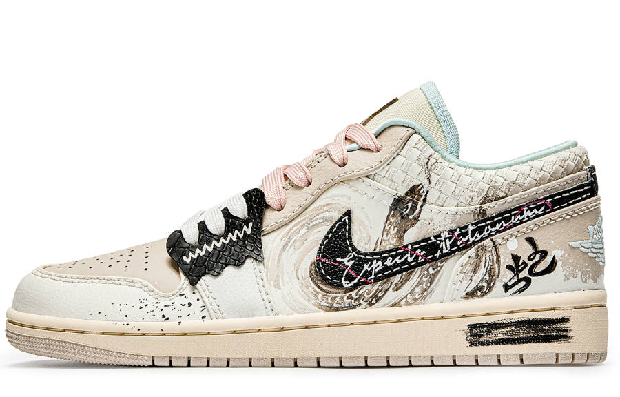 Jordan Jordan Air Jordan 1 LOW Super Beego, Medusa Gaze CNY Year Of The Snake Project, Snake Blessing Abrasion Resistant